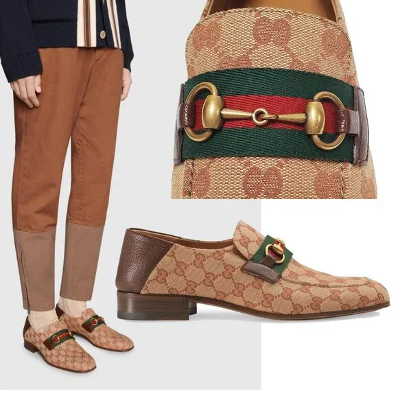 Gucci | Shoes | Gucci Shoes Mens Gg Horsebit Web Canvas  display picture 3